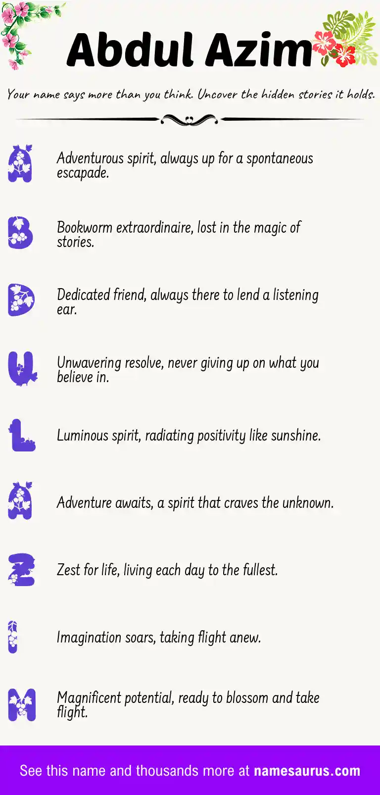 Acrostic poem about Abdul Azim.